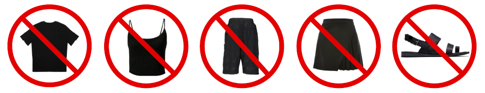 unacceptable clothings